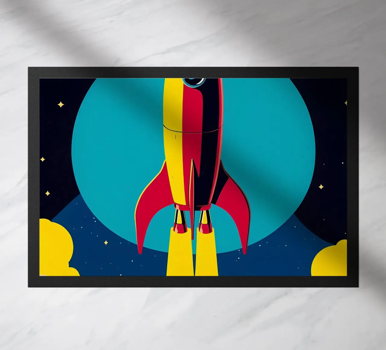 Space Rocket - Pop Art doormat by ColorCrash Gallery