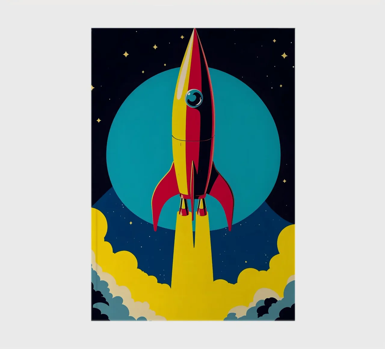 Space Rocket - Pop Art notebook by ColorCrash Gallery
