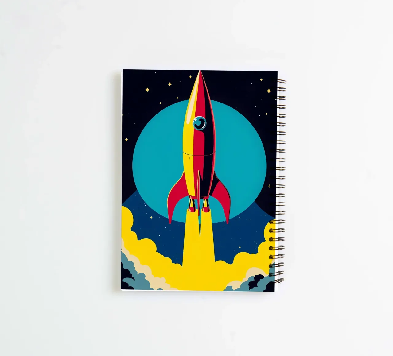 Space Rocket - Pop Art spiral notebook by ColorCrash Gallery