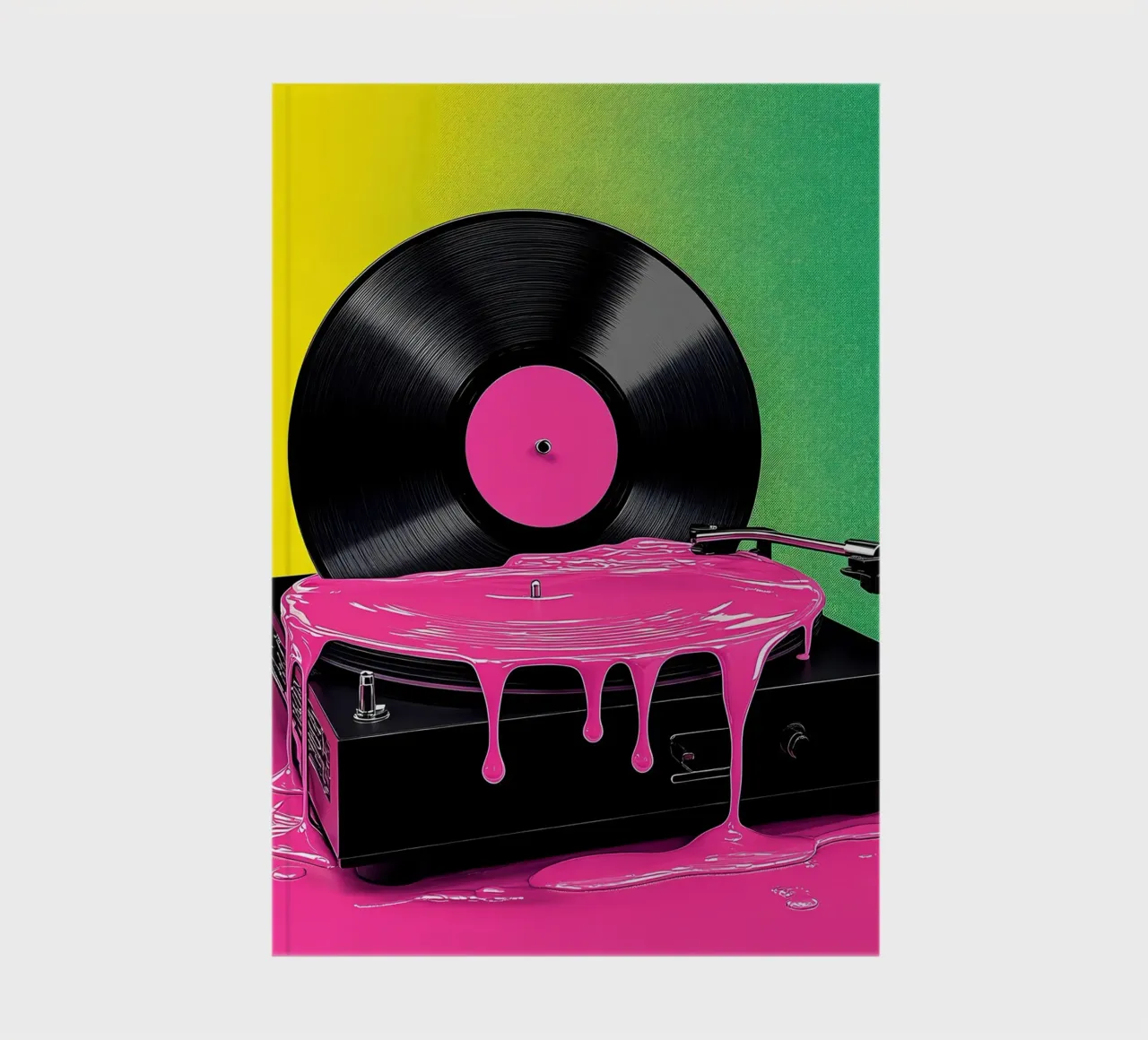 Vinyl Record Player Pop Art notebook by ColorCrash Gallery