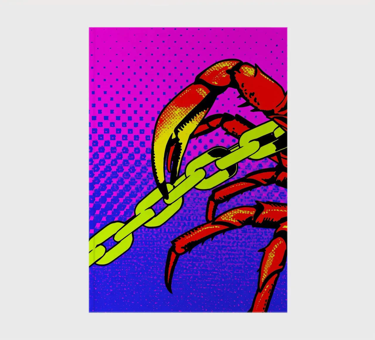 Crab Chained - Pop Art notebook by ColorCrash Gallery