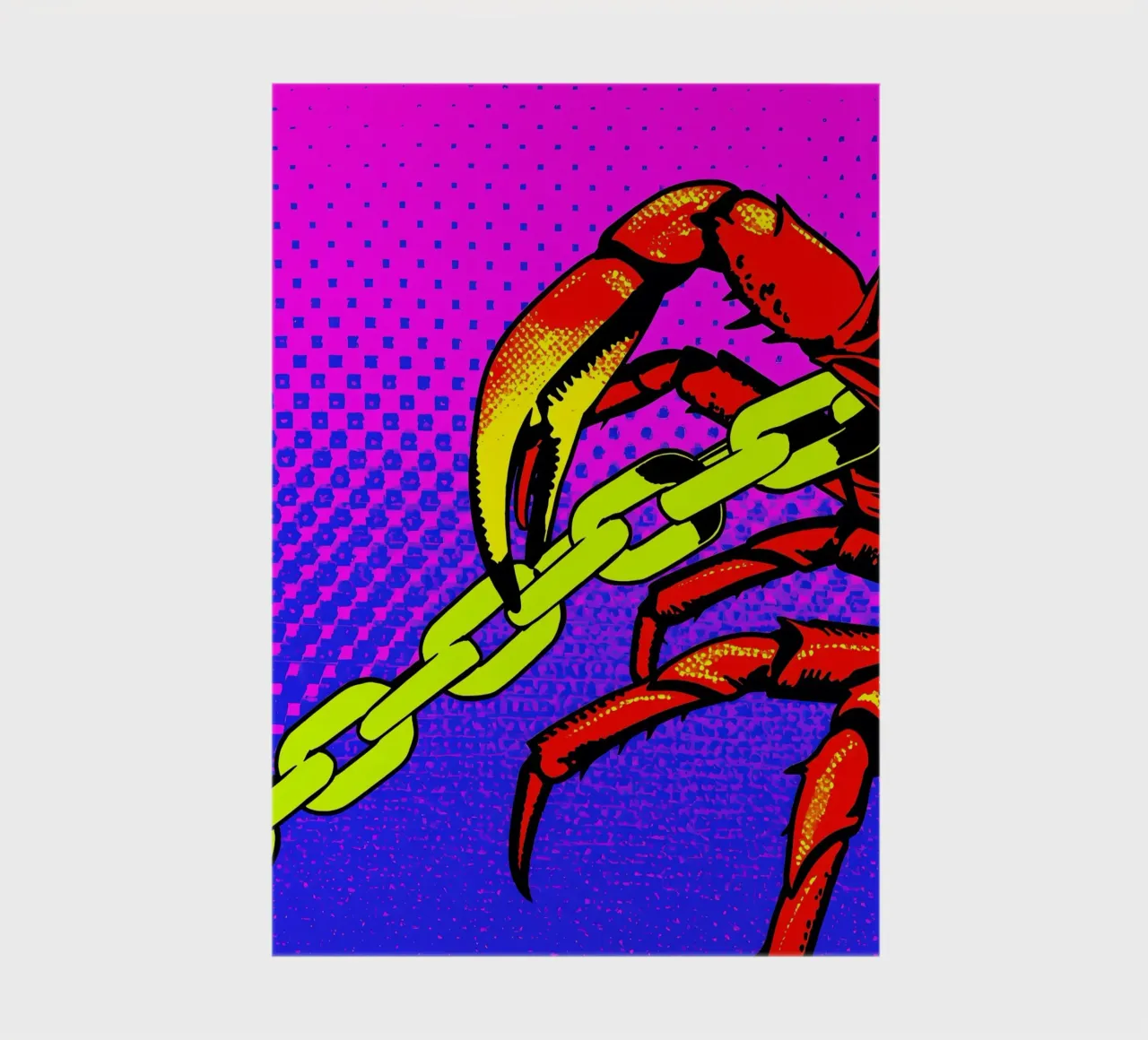 Crab Chained - Pop Art notebook by ColorCrash Gallery