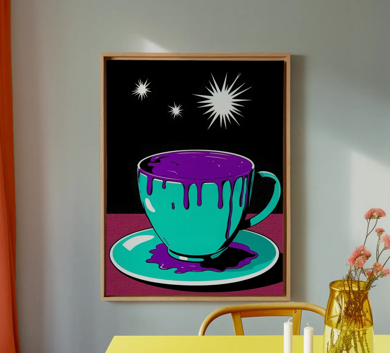 Tazza da caffè - Pop Art tela con Cornice a cassetta da ColorCrash Gallery