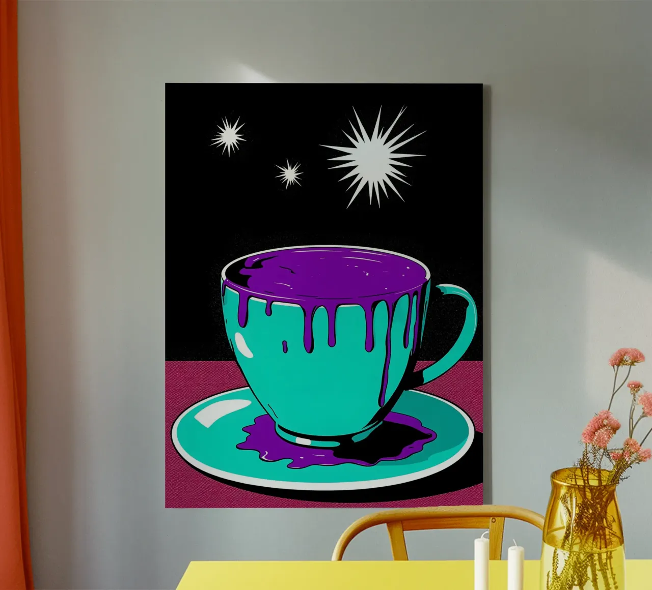 Tazza da caffè - Pop Art tela con Cornice a cassetta da ColorCrash Gallery