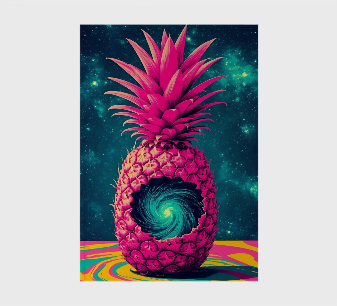 Pineapple Vortex - Pop Art notebook by ColorCrash Gallery