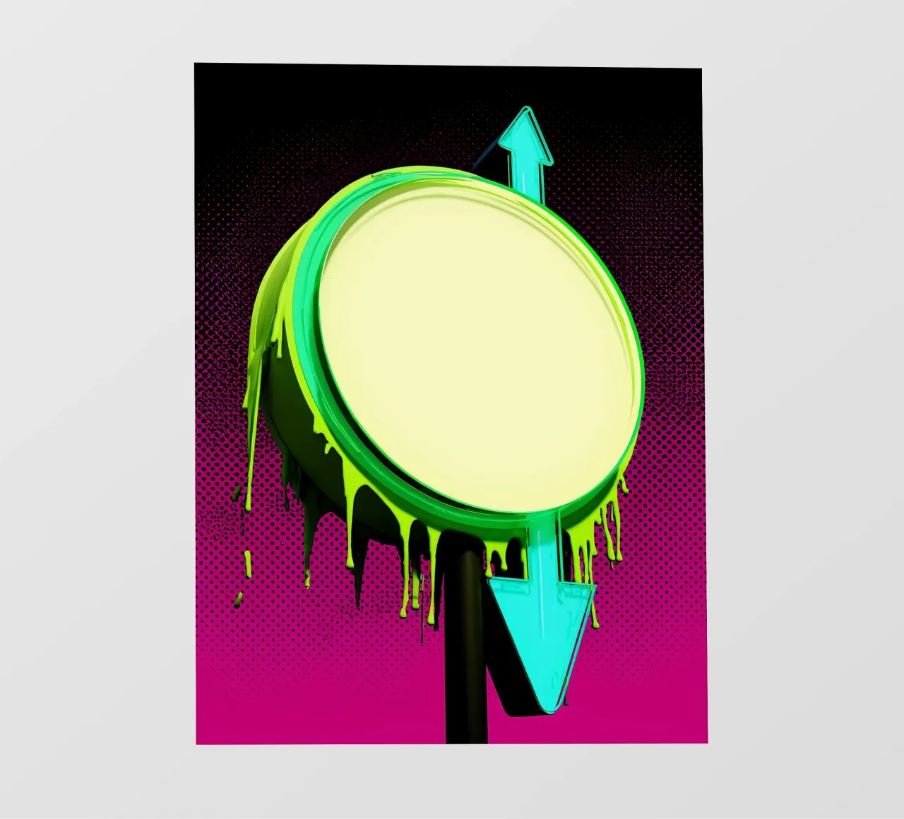 Segno su e giù - Pop Art pellicola backlit da ColorCrash Gallery