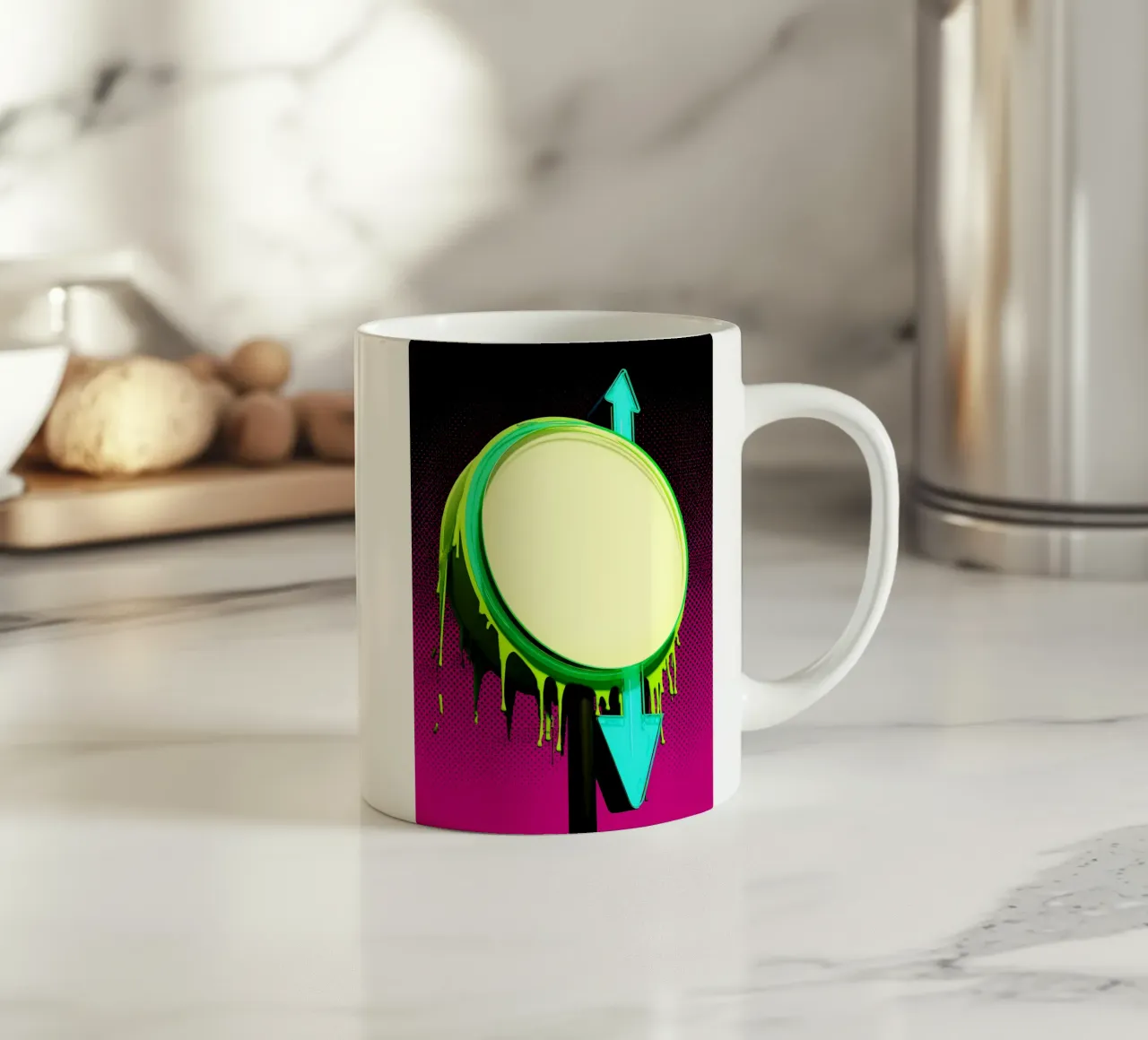 Segno su e giù - Pop Art tazza in ceramica da ColorCrash Gallery