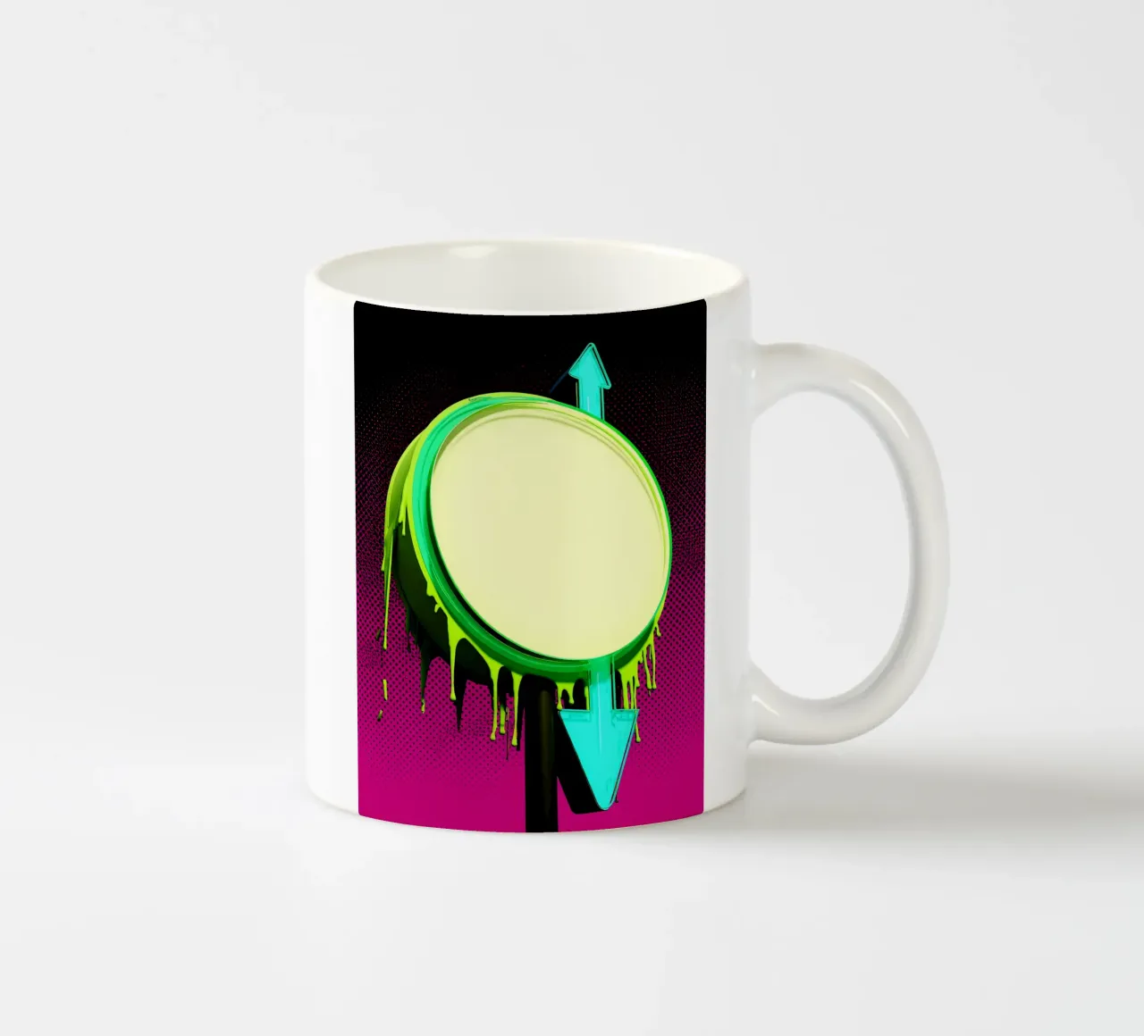Segno su e giù - Pop Art tazza in ceramica da ColorCrash Gallery