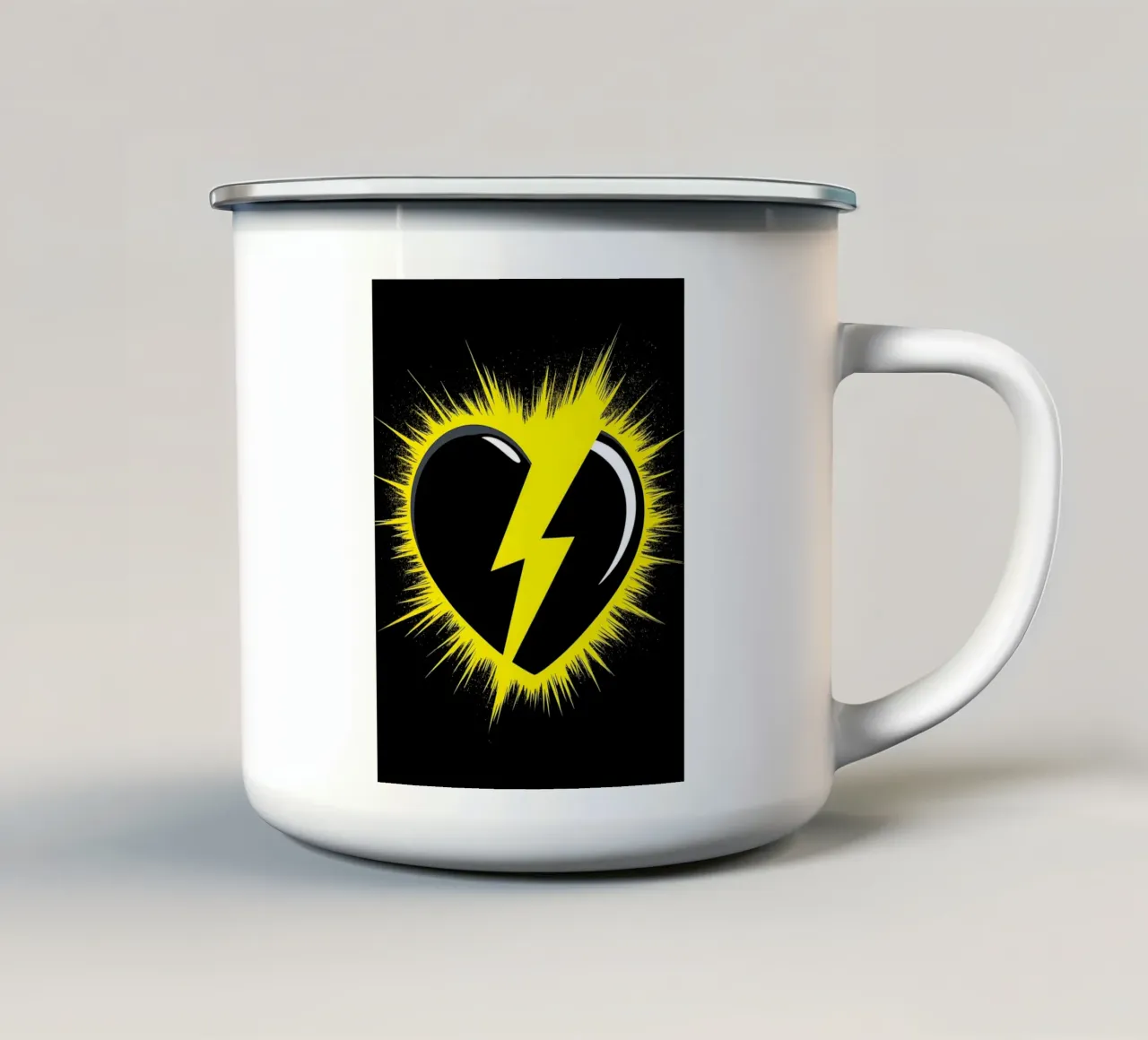Cuore di fulmine - Pop Art tazza in smalto da ColorCrash Gallery
