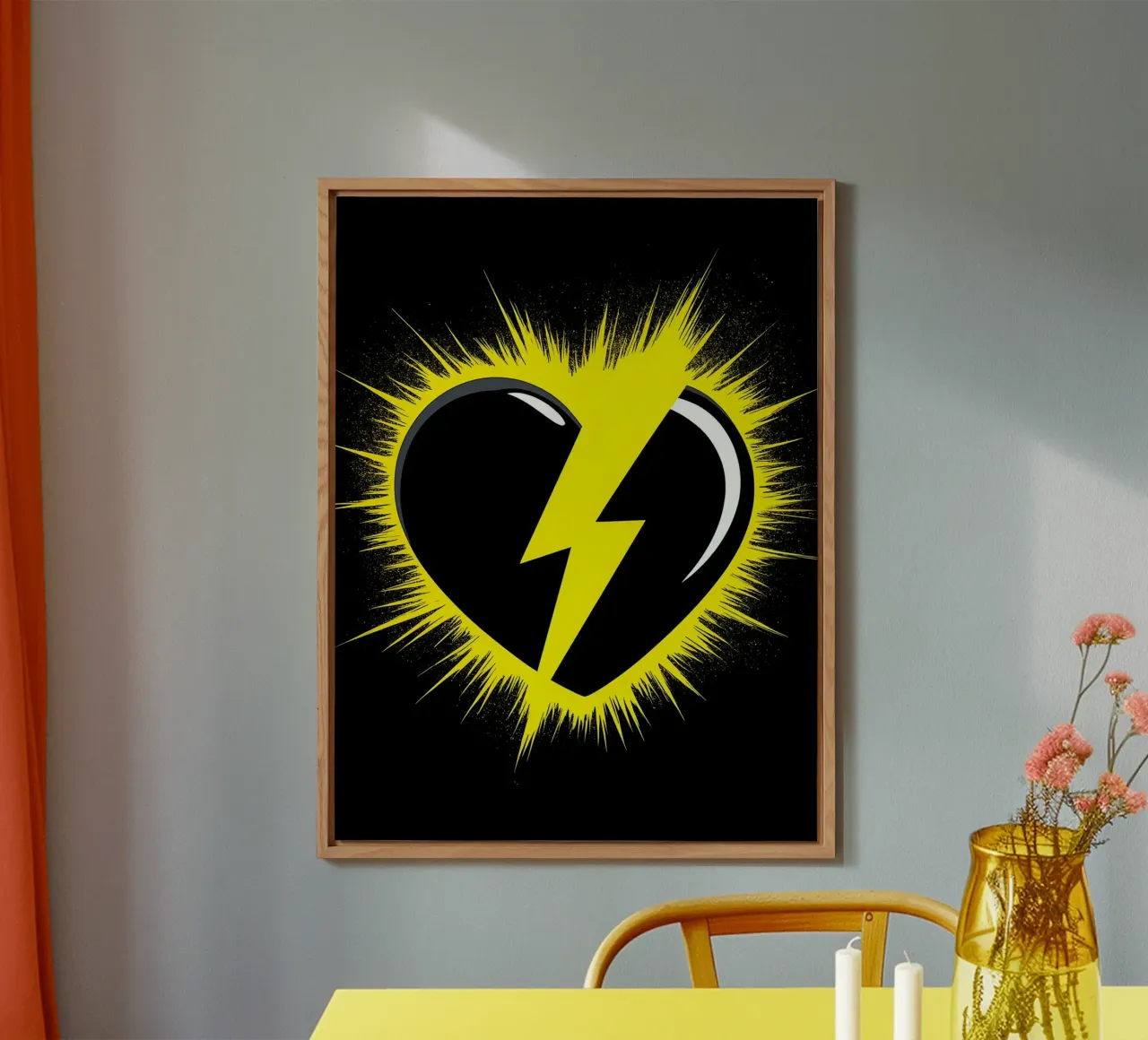 Cuore di fulmine - Pop Art alluminio dibond da ColorCrash Gallery