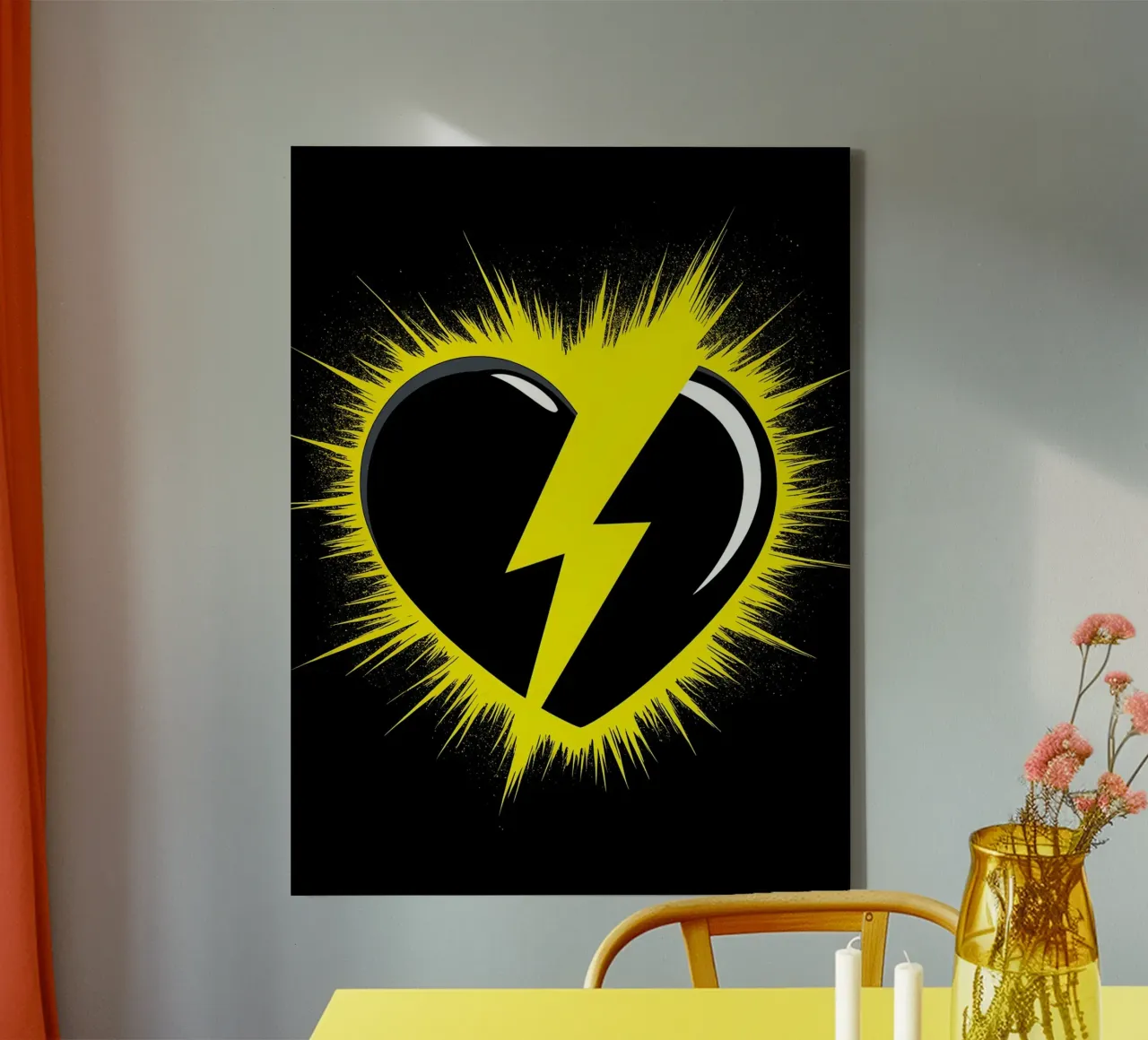 Lightning Heart - Pop Art canvas by ColorCrash Gallery