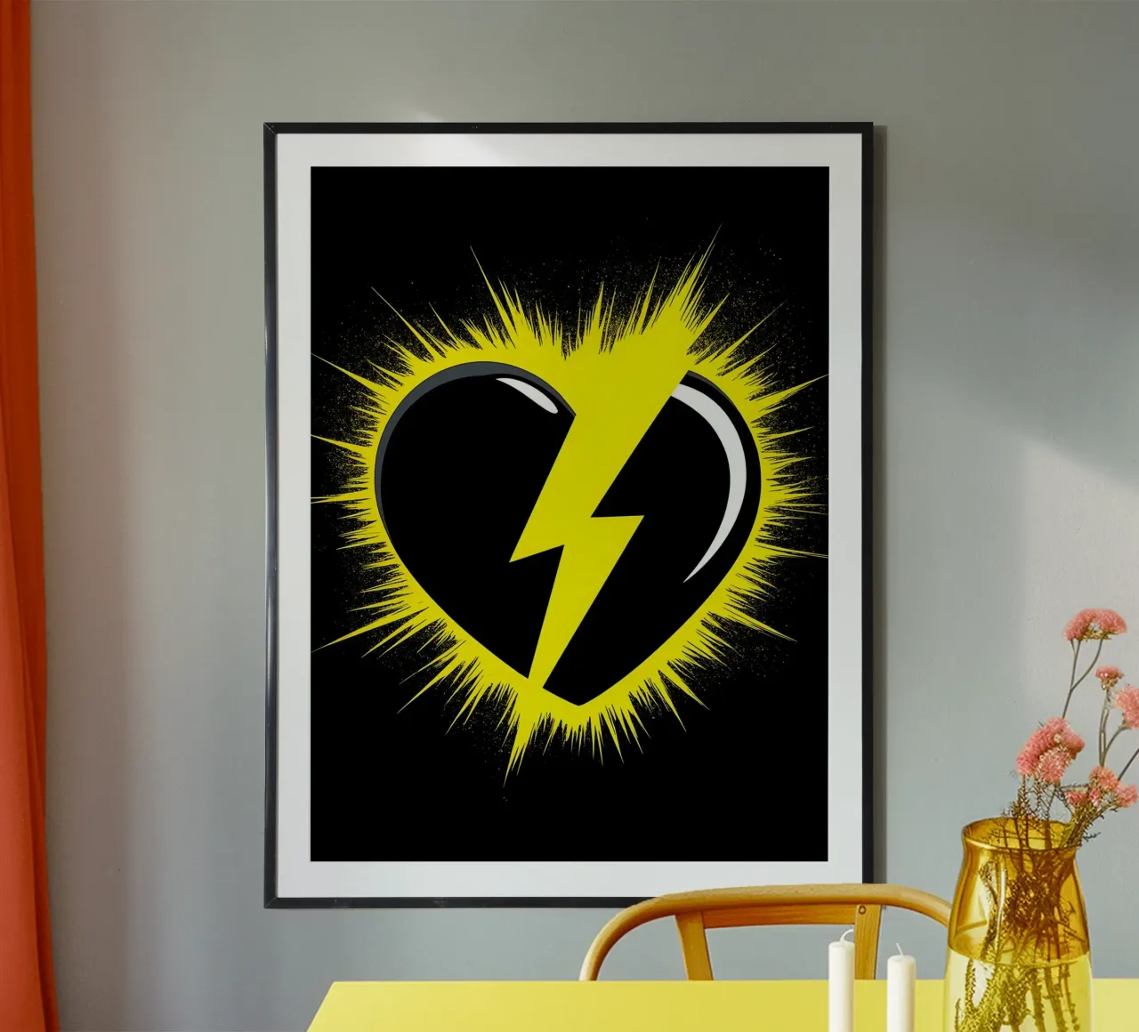 Lightning Heart - Pop Art Hahnemühle von ColorCrash Gallery