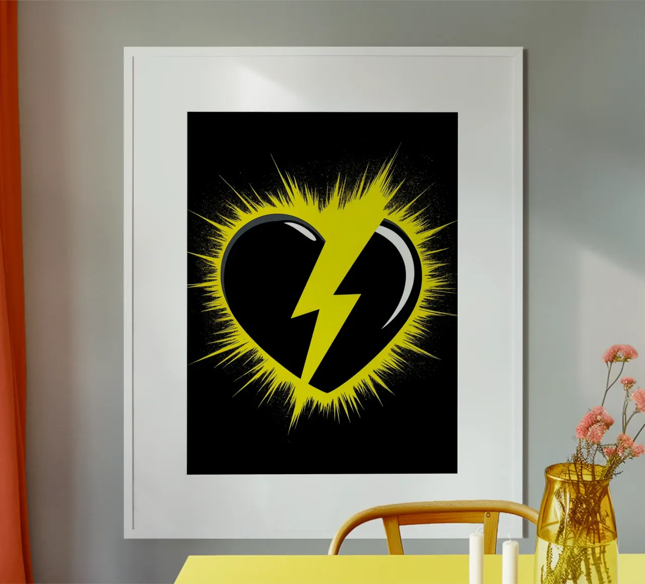 Lightning Heart - Pop Art Hahnemühle von ColorCrash Gallery