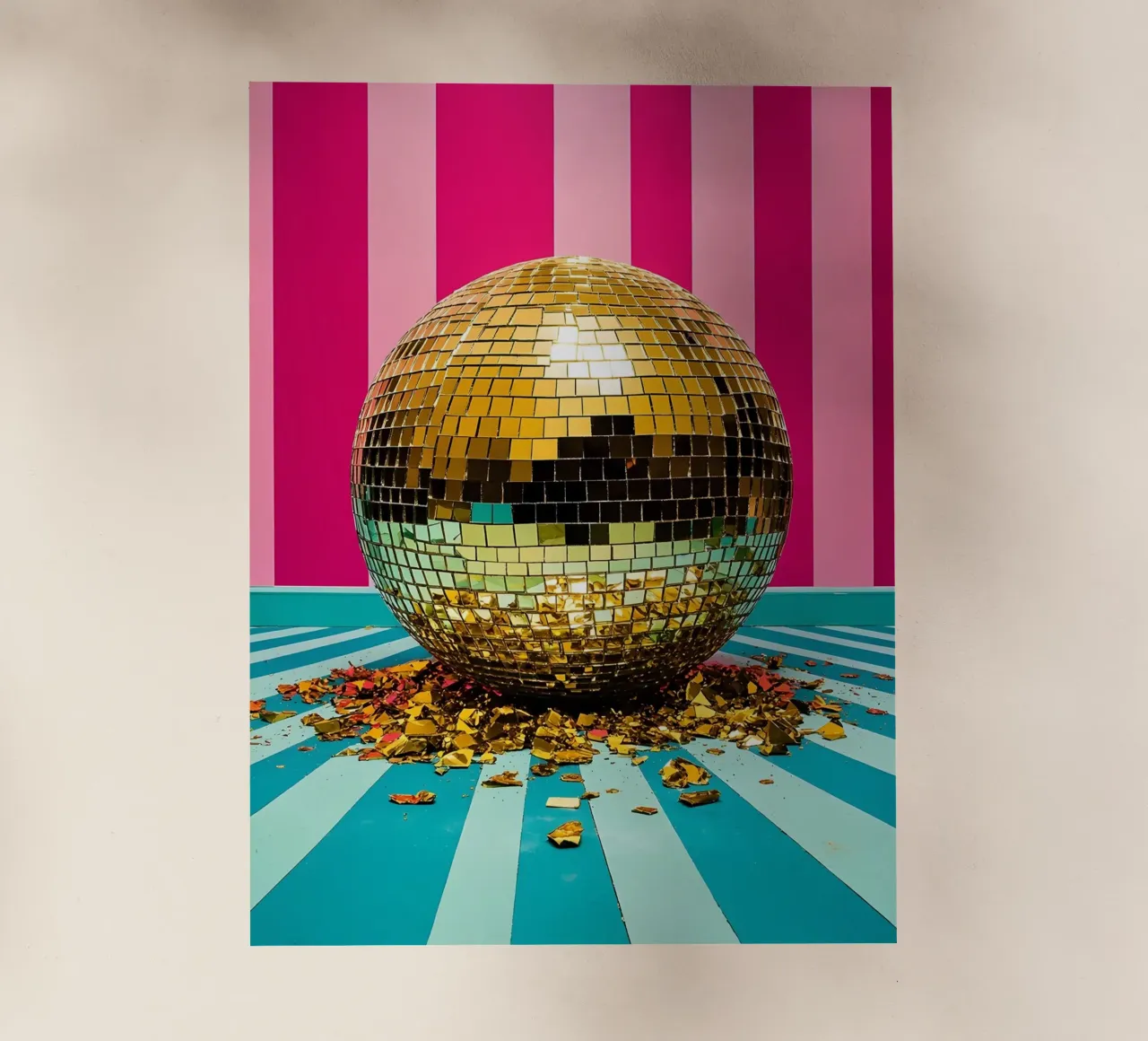 Pallone da discoteca d'oro - Pop Art pellicola backlit da ColorCrash Gallery