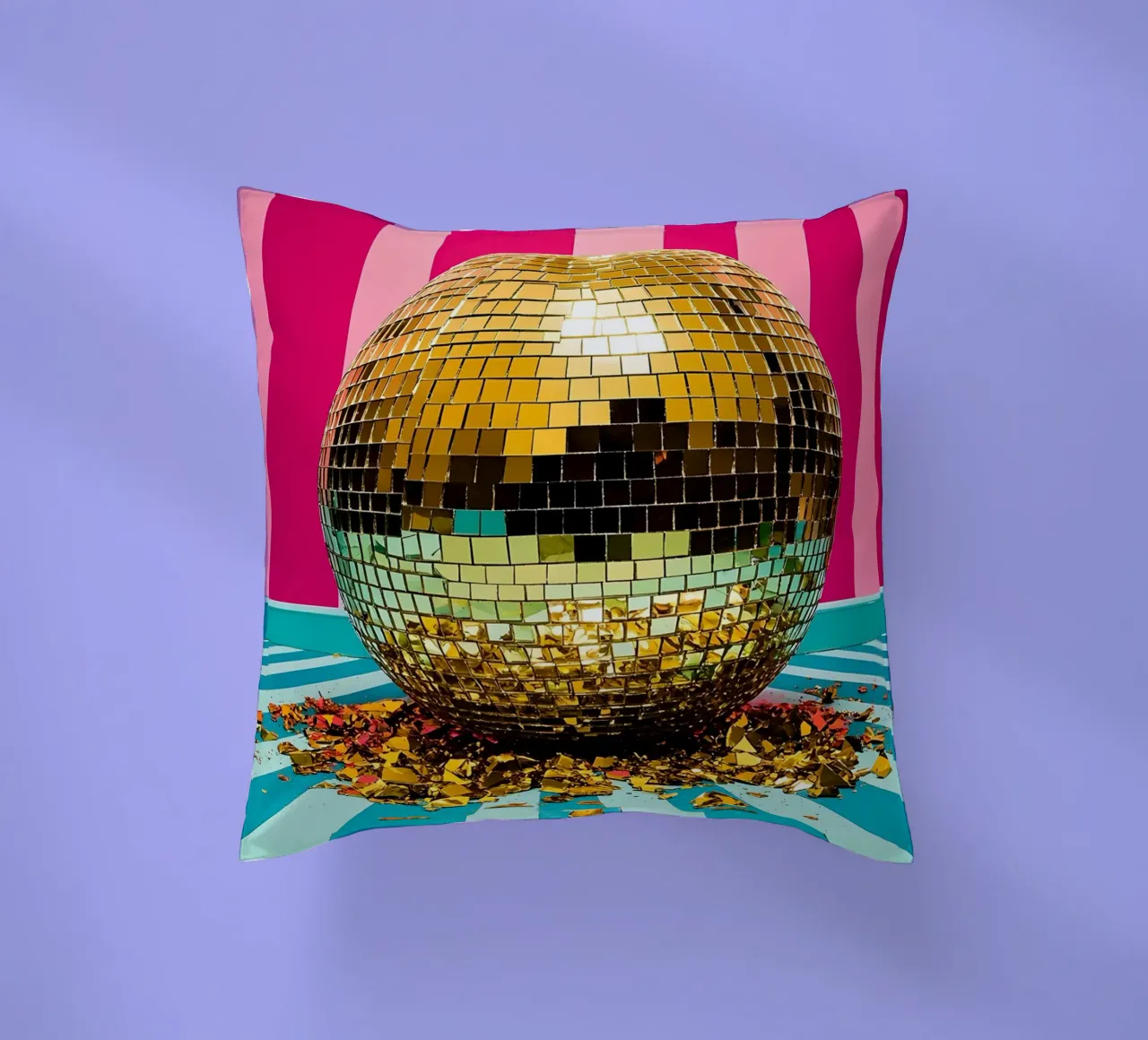 Pallone da discoteca d'oro - Pop Art cuscino da ColorCrash Gallery