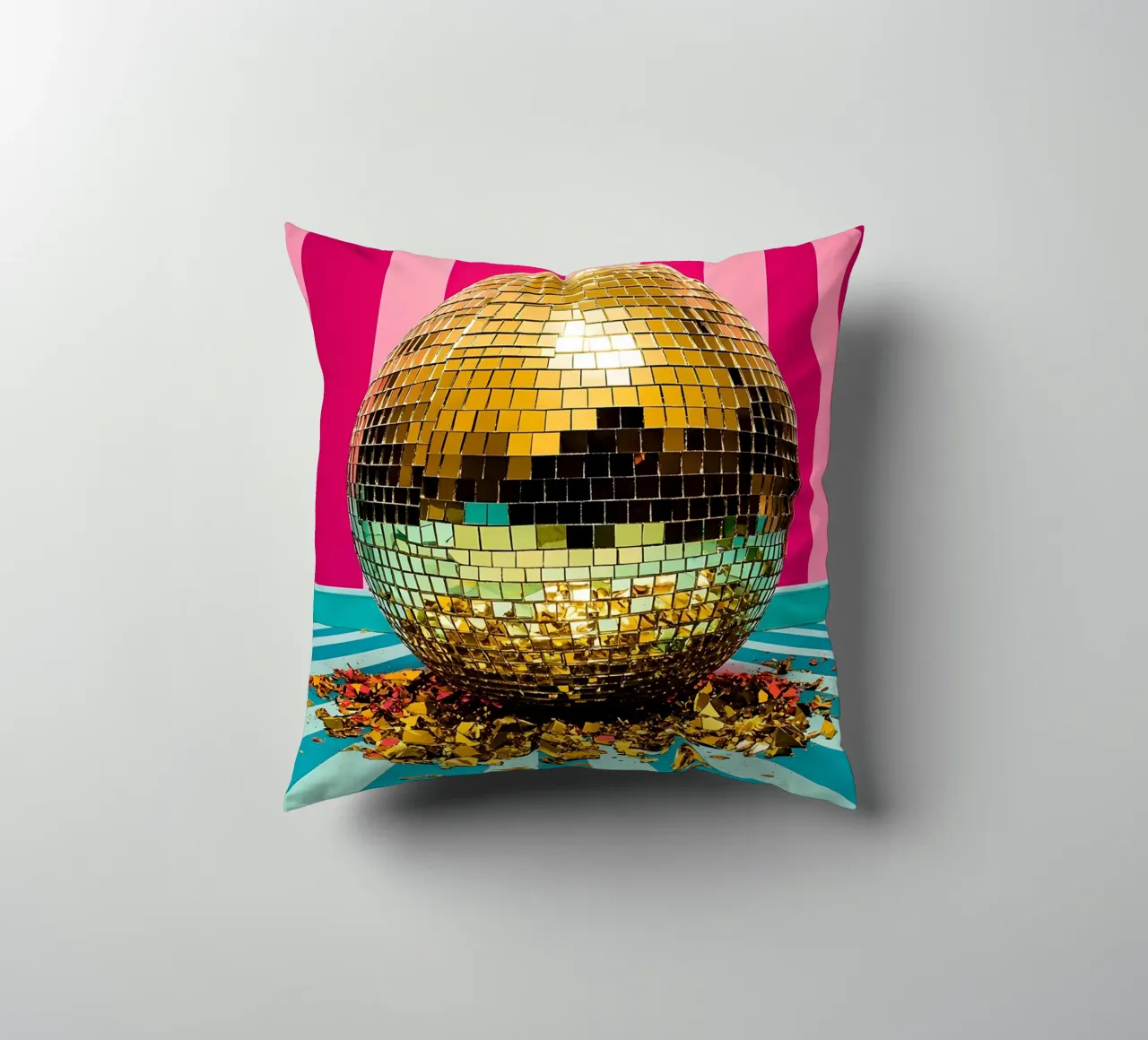 Pallone da discoteca d'oro - Pop Art cuscino da ColorCrash Gallery