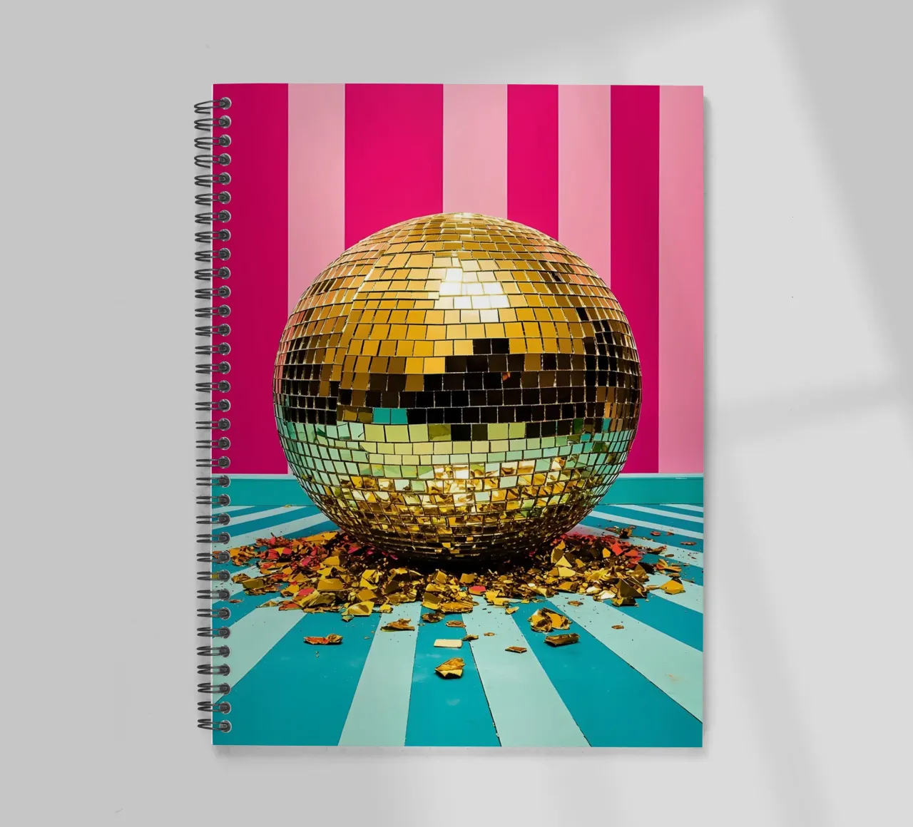 Gouden discobal - Pop-art notitieboek met spiraal van ColorCrash Gallery