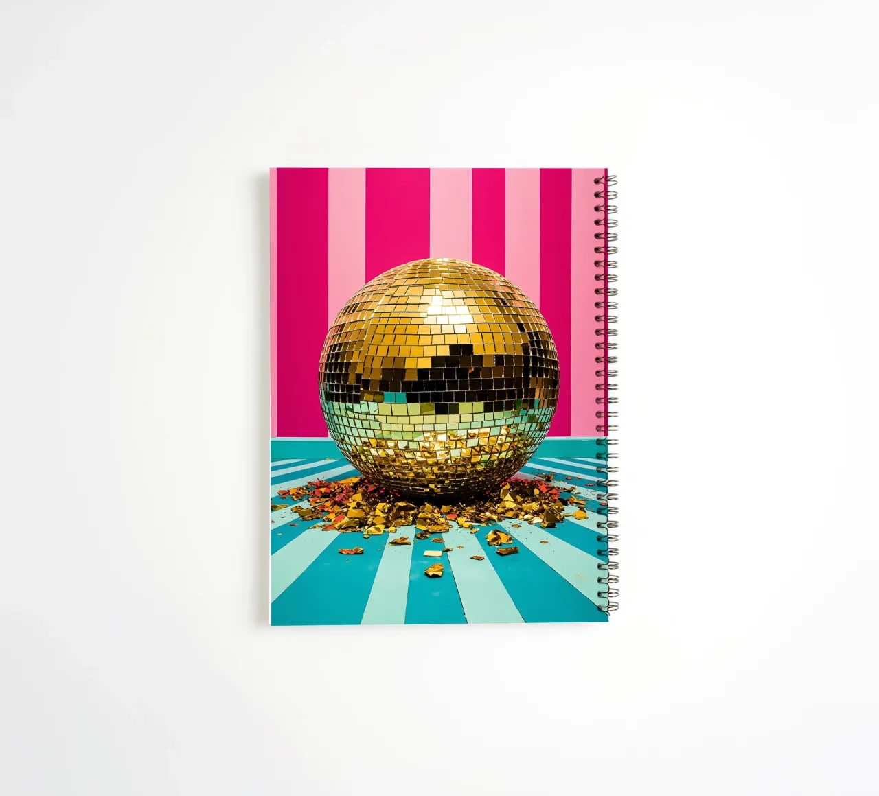 Gouden discobal - Pop-art notitieboek met spiraal van ColorCrash Gallery