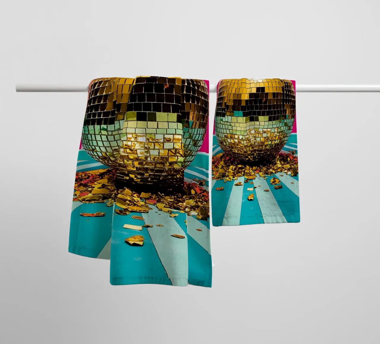 Golden Disco Ball - Pop Art towel by ColorCrash Gallery