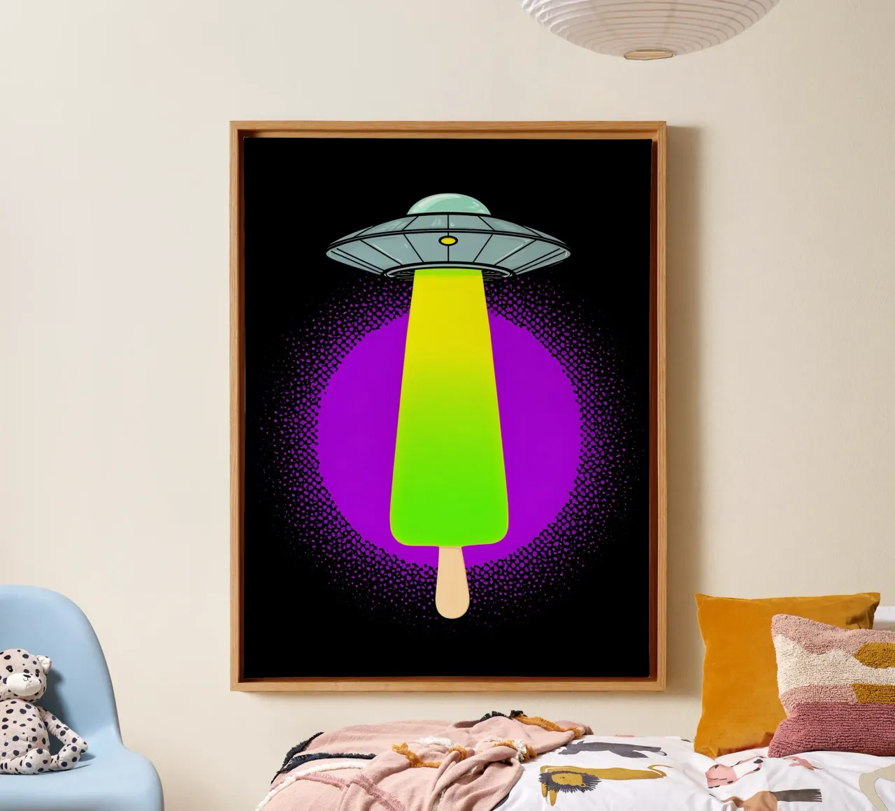 Popsicle UFO - Pop Art canvas met Baklijst van ColorCrash Gallery