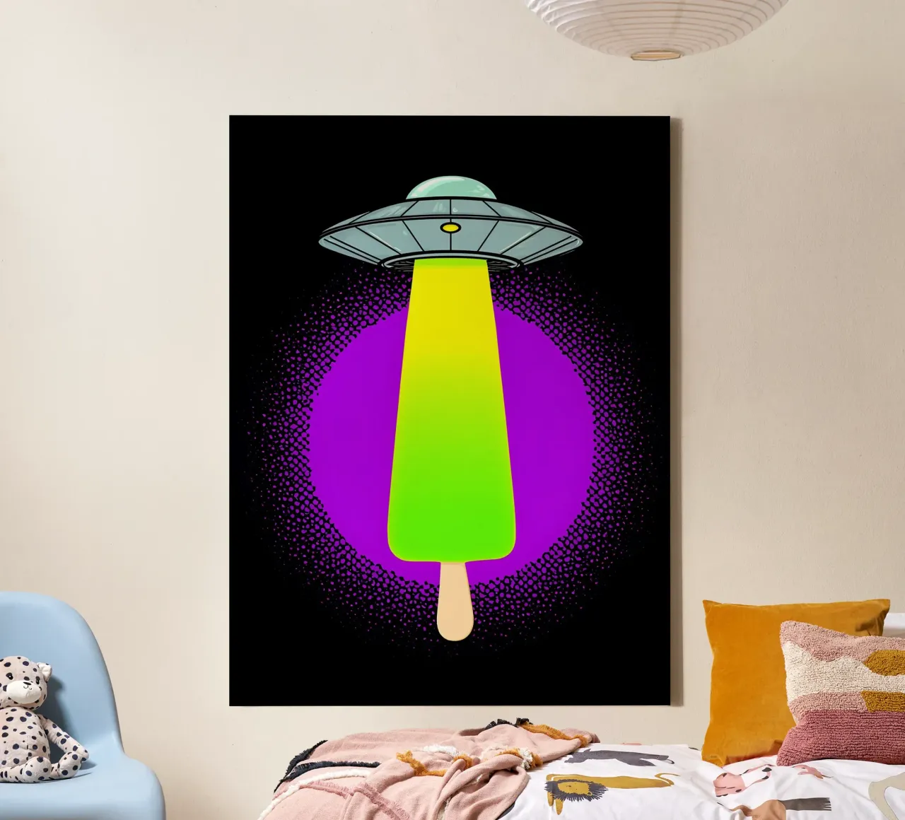 Popsicle UFO - Pop Art canvas met Baklijst van ColorCrash Gallery