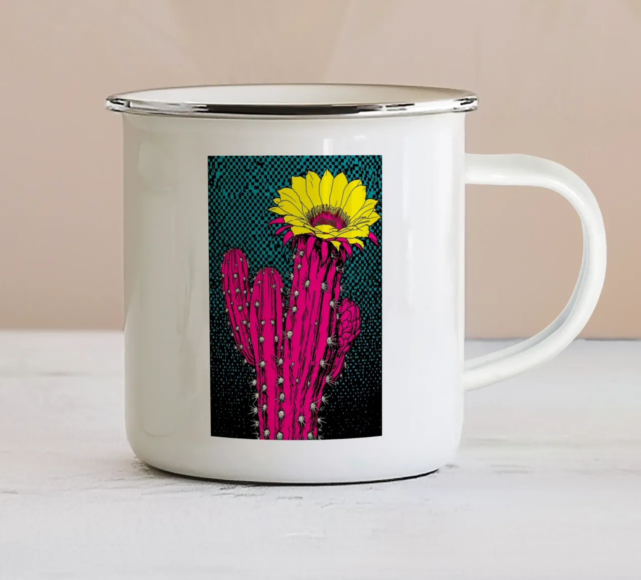 Cactus - Pop Art tazza in smalto da ColorCrash Gallery