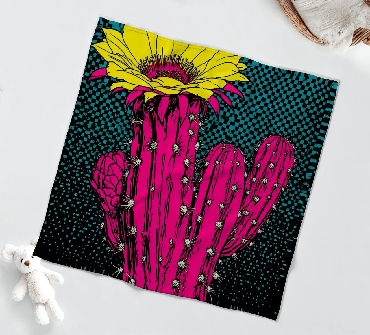 Cactus - Pop Art coperta in pile da ColorCrash Gallery