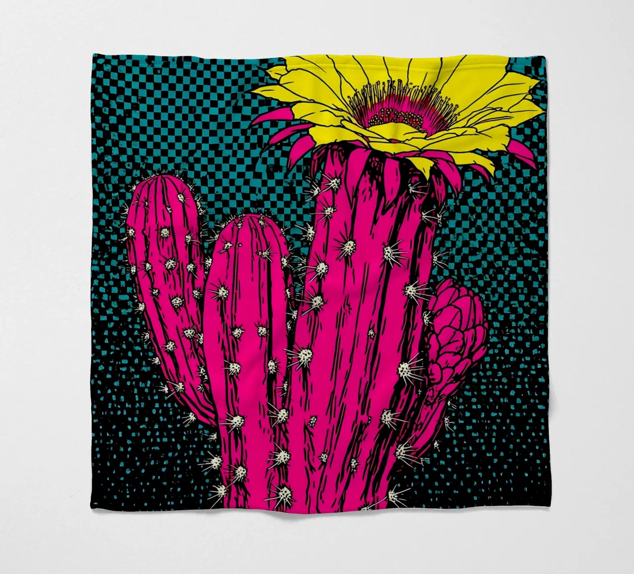 Cactus - Pop Art coperta in pile da ColorCrash Gallery