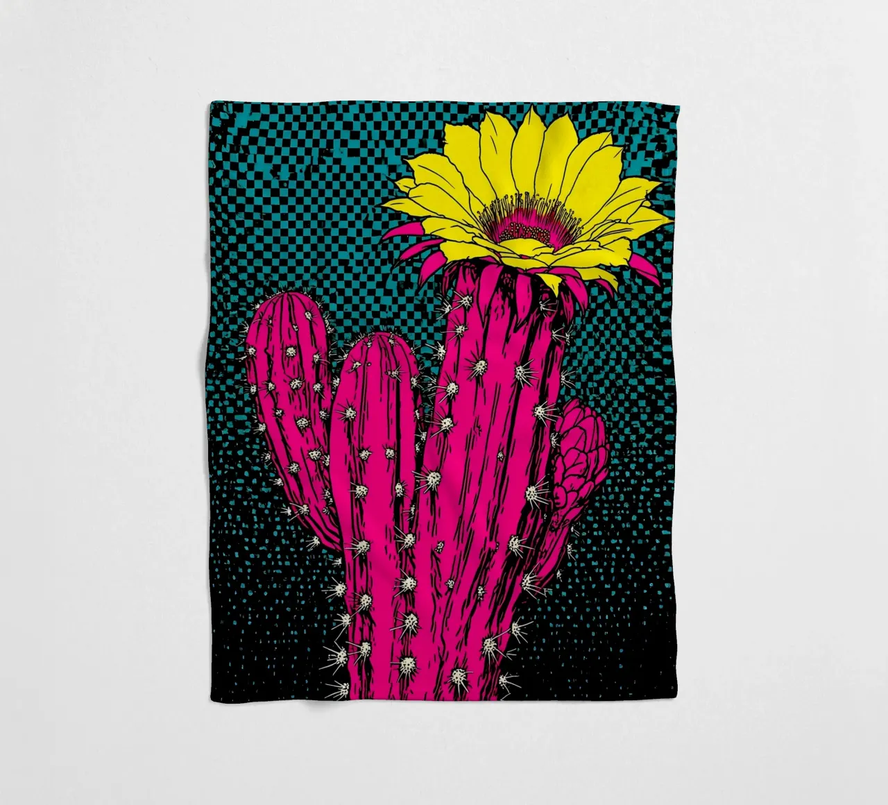 Cactus - Pop Art coperta in pile da ColorCrash Gallery
