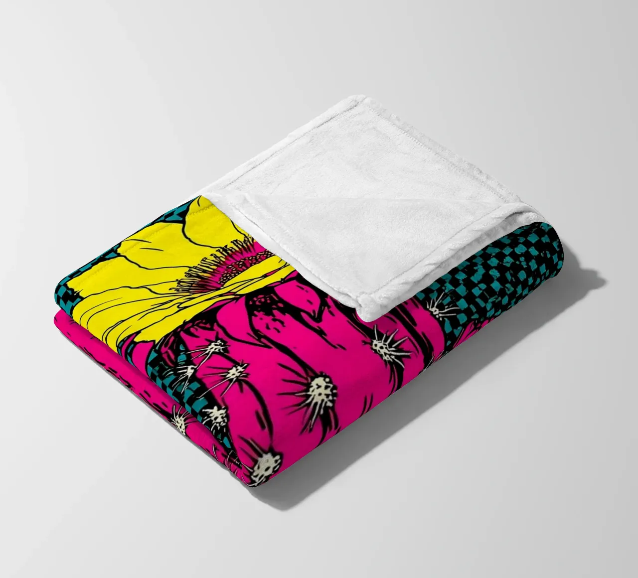 Cactus - Pop Art coperta in pile da ColorCrash Gallery
