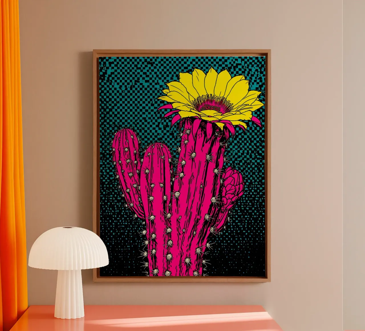 Cactus - Pop Art tela con Cornice a cassetta da ColorCrash Gallery