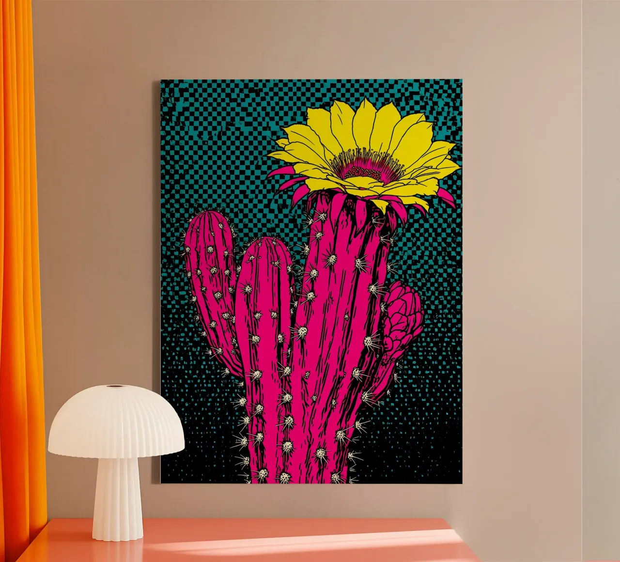 Cactus - Pop Art tela con Cornice a cassetta da ColorCrash Gallery
