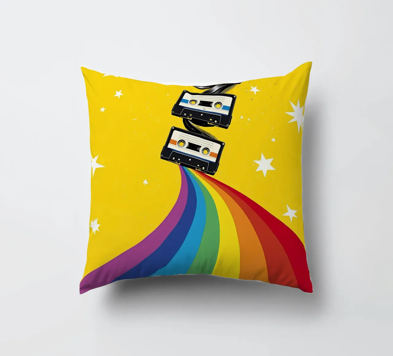 Cassetta arcobaleno - Pop Art cuscino da ColorCrash Gallery