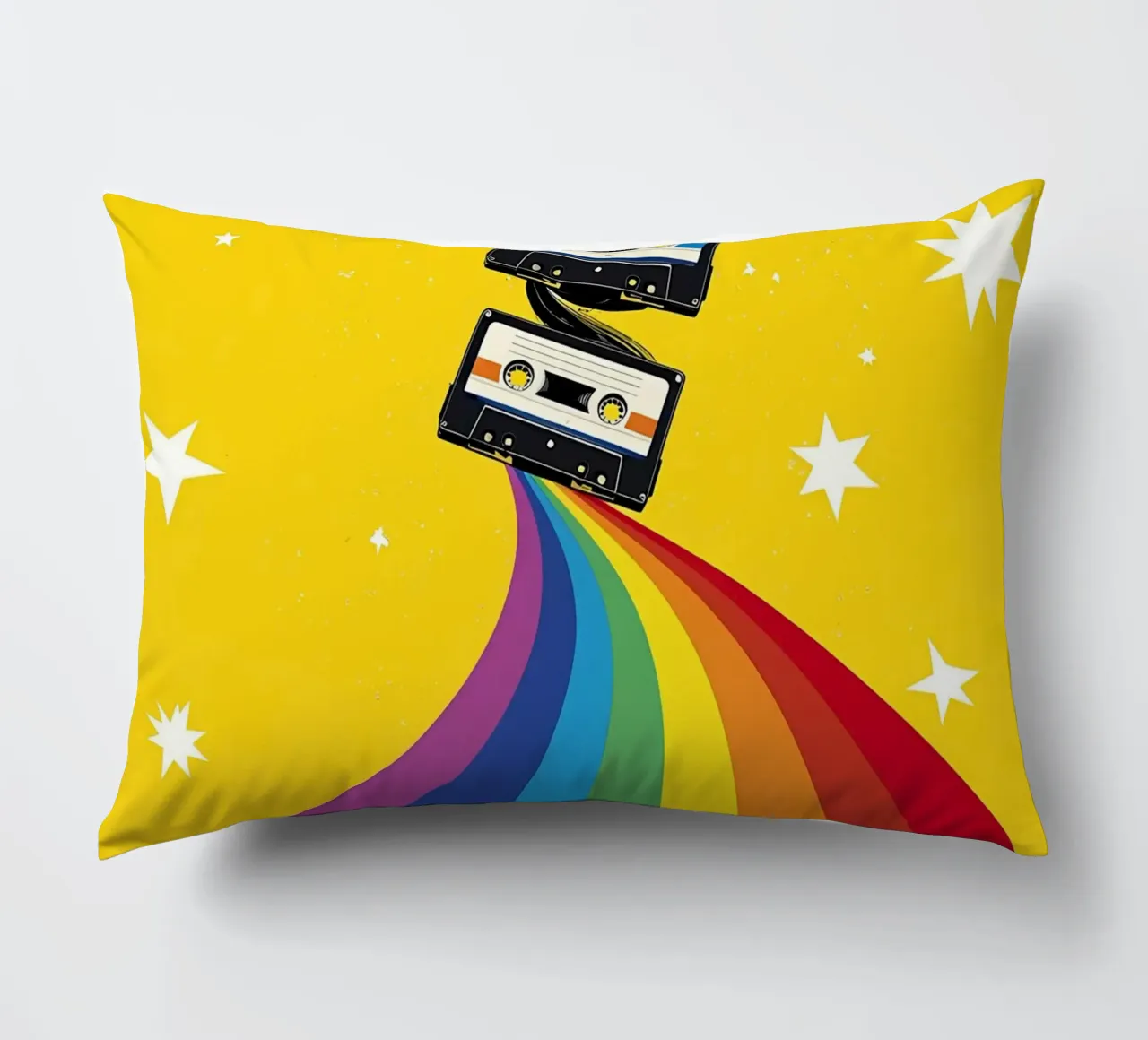 Cassetta arcobaleno - Pop Art cuscino da ColorCrash Gallery