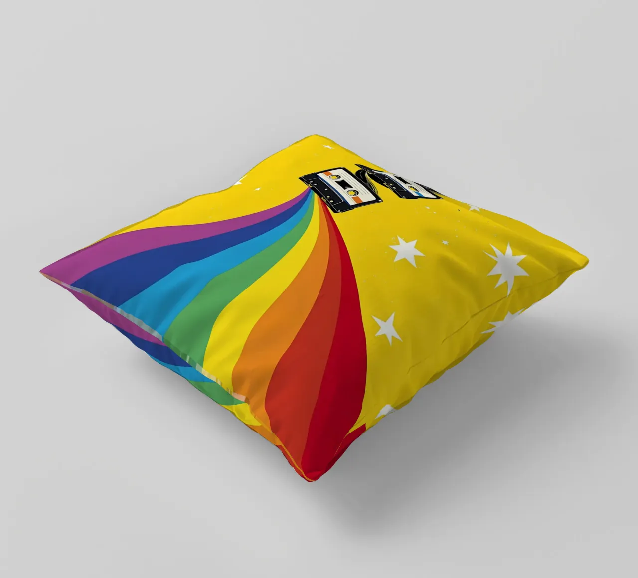 Cassetta arcobaleno - Pop Art cuscino da ColorCrash Gallery