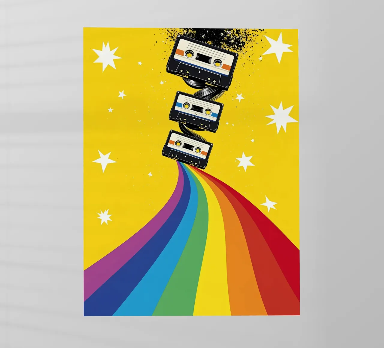 Cassetta arcobaleno - Pop Art pellicola backlit da ColorCrash Gallery