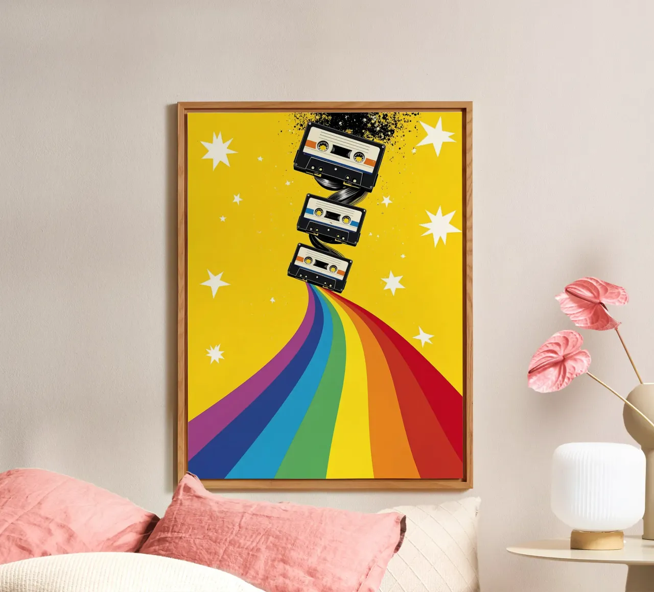 Cassetta arcobaleno - Pop Art alluminio dibond da ColorCrash Gallery