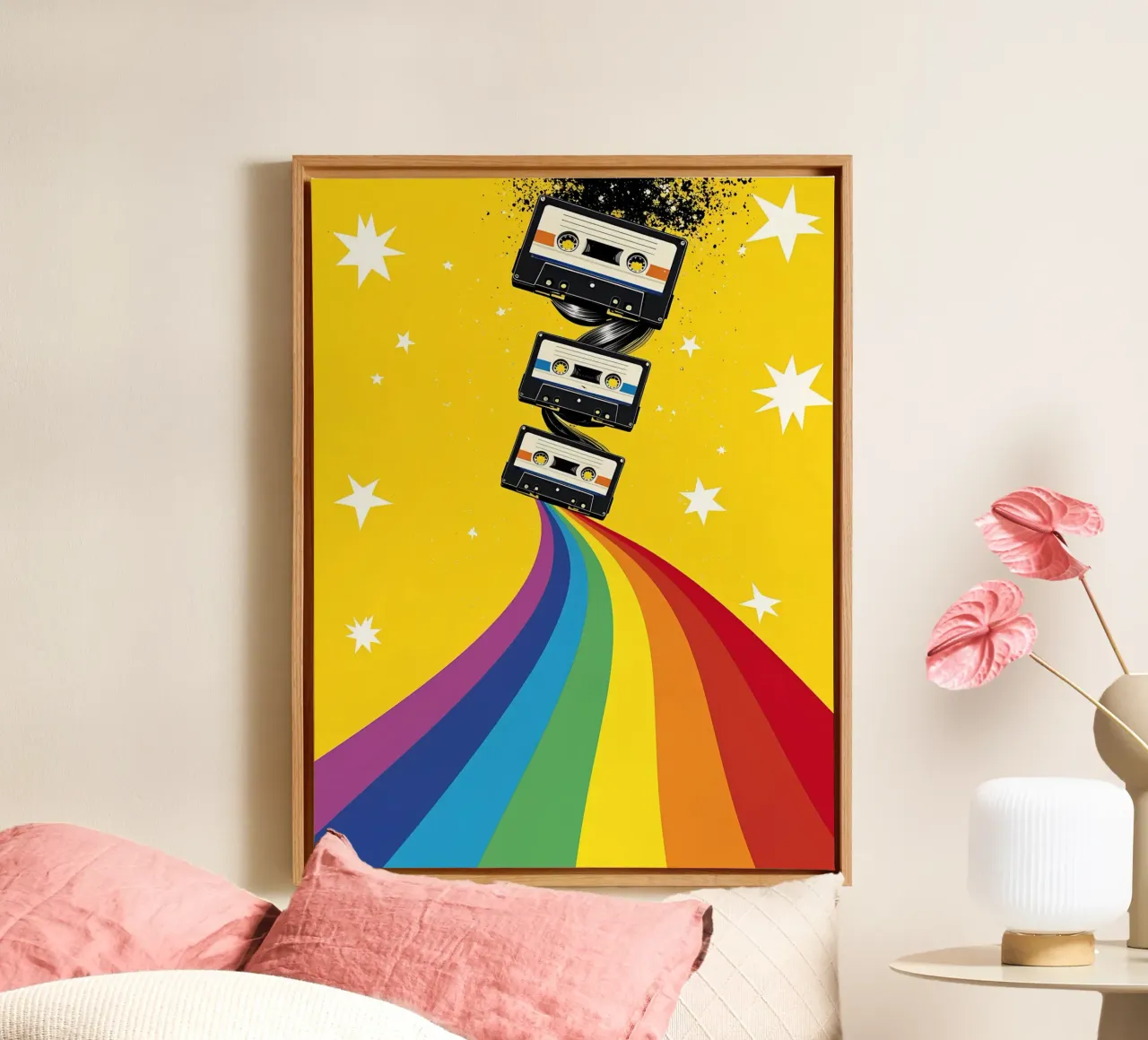 Cassetta arcobaleno - Pop Art tela da ColorCrash Gallery