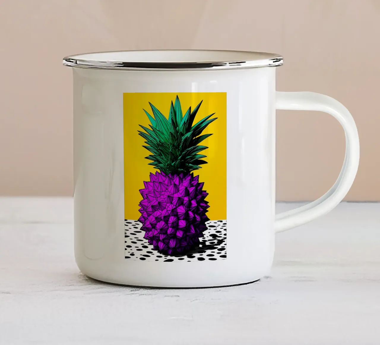 Ananas - Pop Art tazza in smalto da ColorCrash Gallery