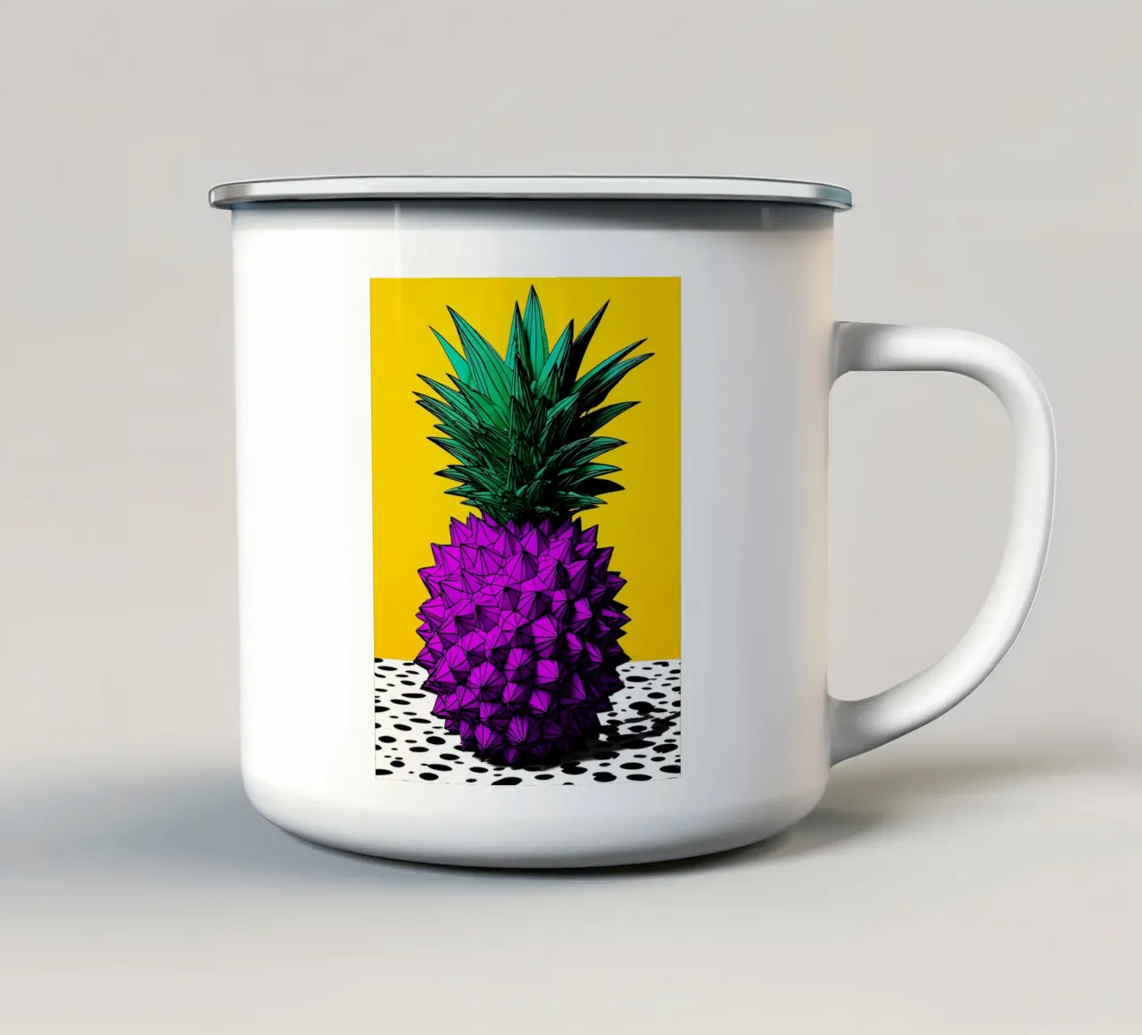 Ananas - Pop Art tazza in smalto da ColorCrash Gallery