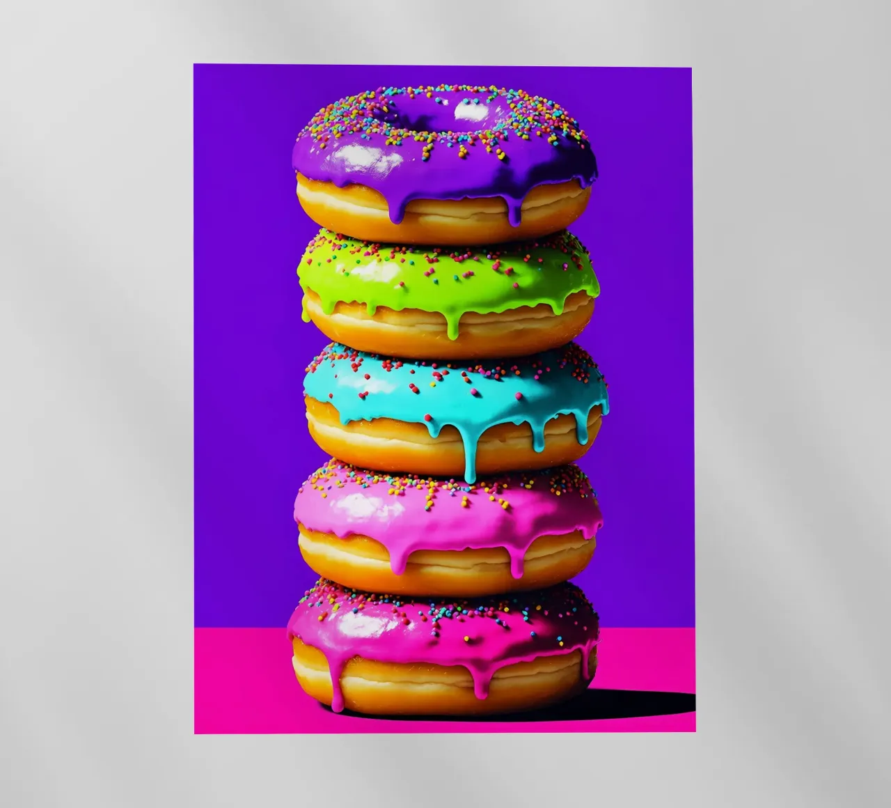 Ciambelle impilate - Pop Art pellicola backlit da ColorCrash Gallery
