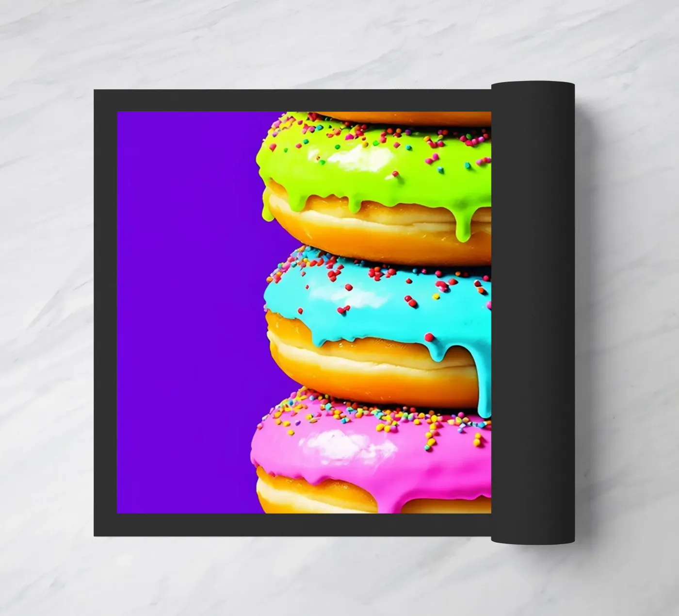 Donuts Stack - Pop Art Fußmatte von ColorCrash Gallery