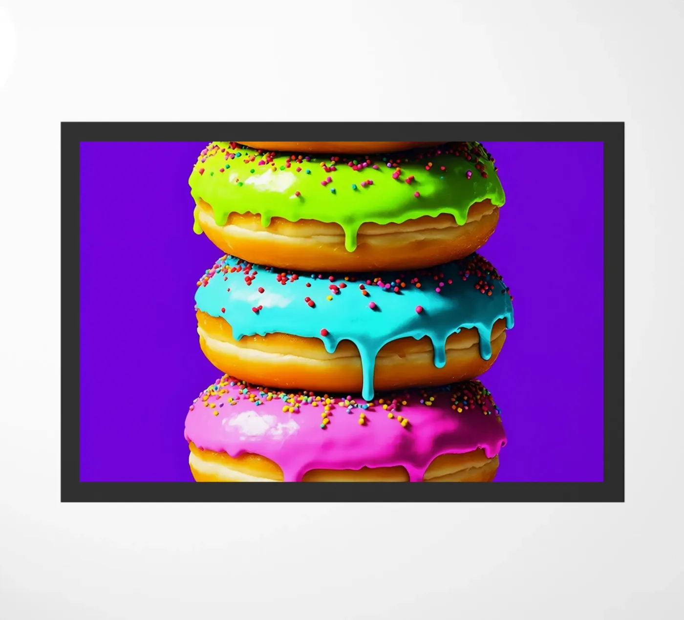Donuts Stack - Pop Art Fußmatte von ColorCrash Gallery