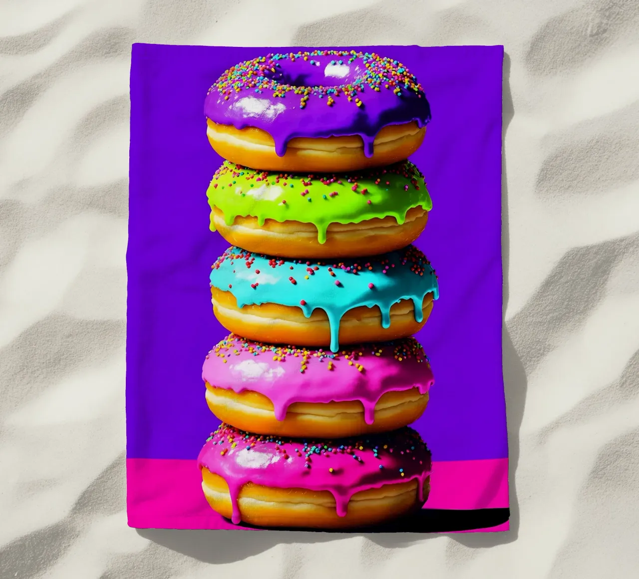 Ciambelle impilate - Pop Art telo mare da ColorCrash Gallery