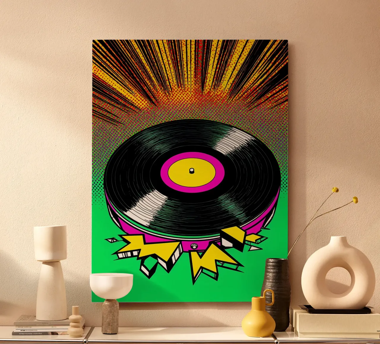 Disco in vinile - Pop Art alluminio dibond da ColorCrash Gallery