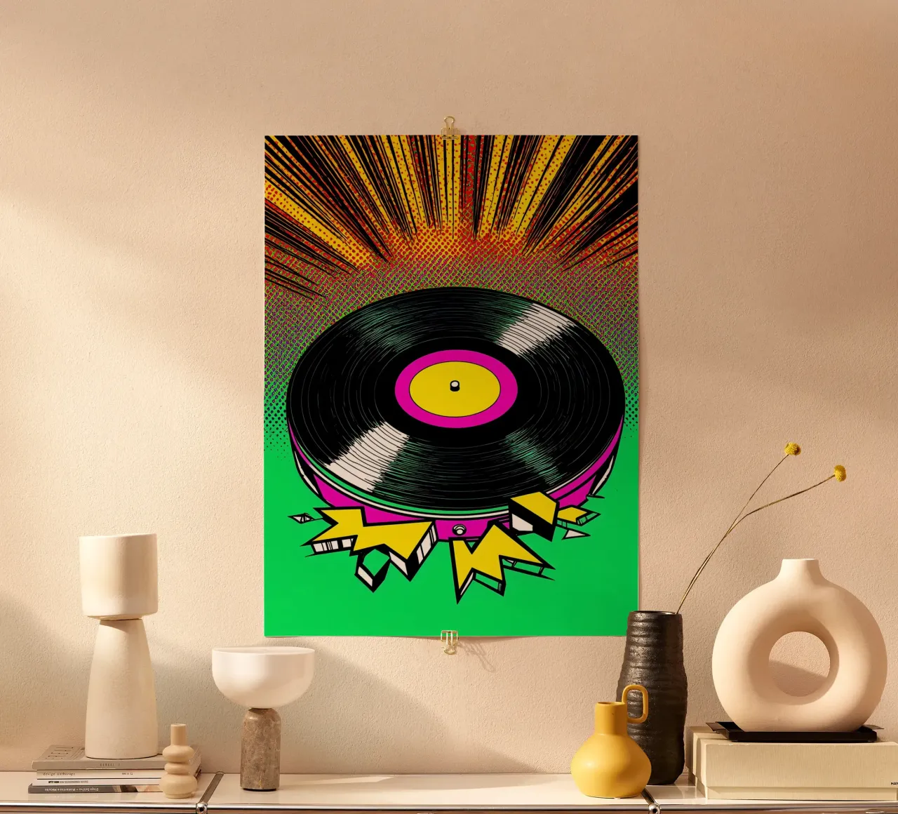 Disco in vinile - Pop Art poster da ColorCrash Gallery