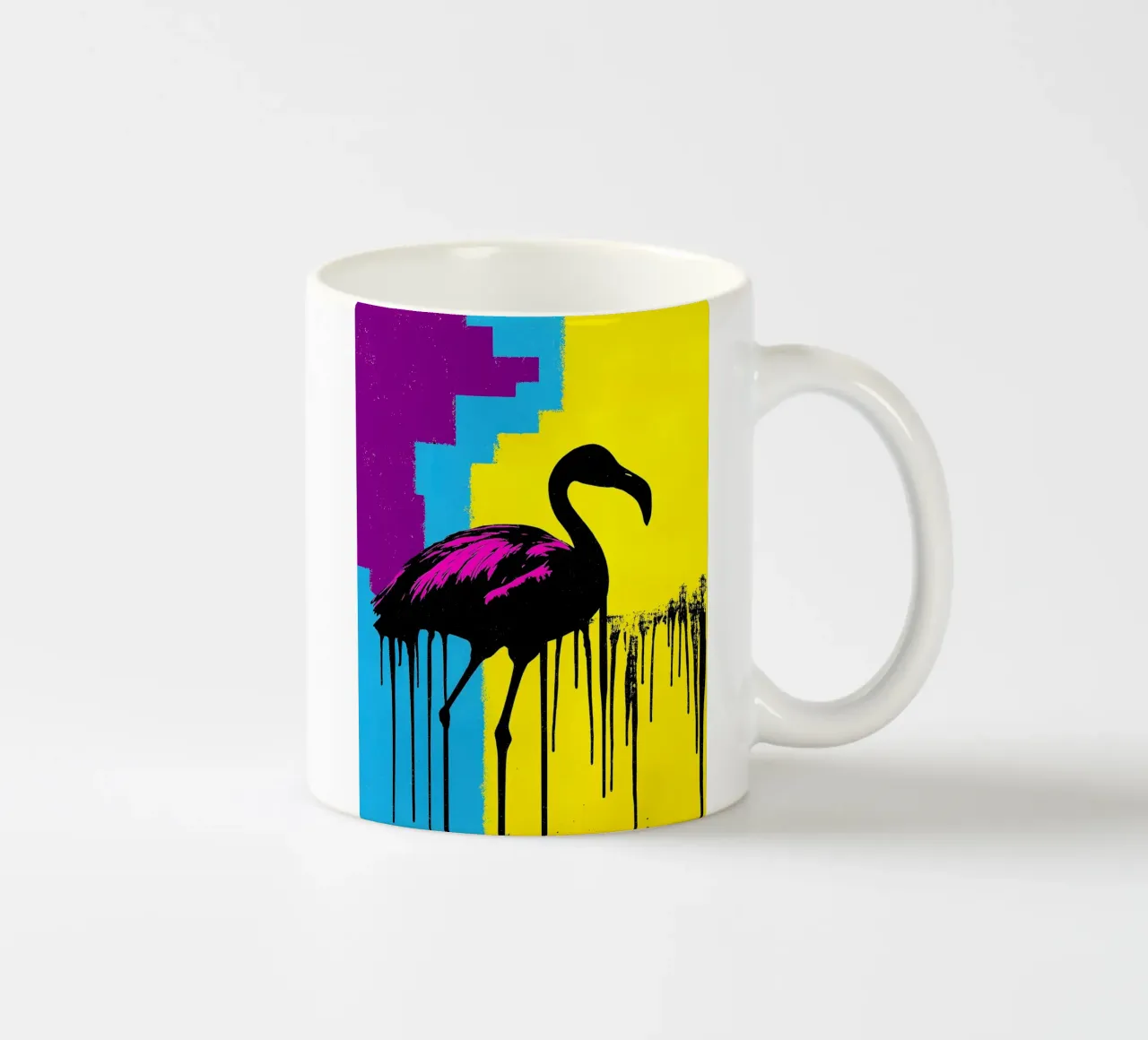 Flamingo druipend - Pop-art keramische mok van ColorCrash Gallery
