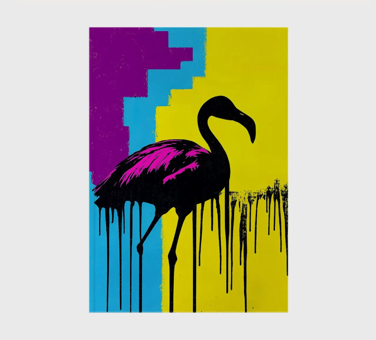 Flamingo Dripping - Pop Art notebook by ColorCrash Gallery