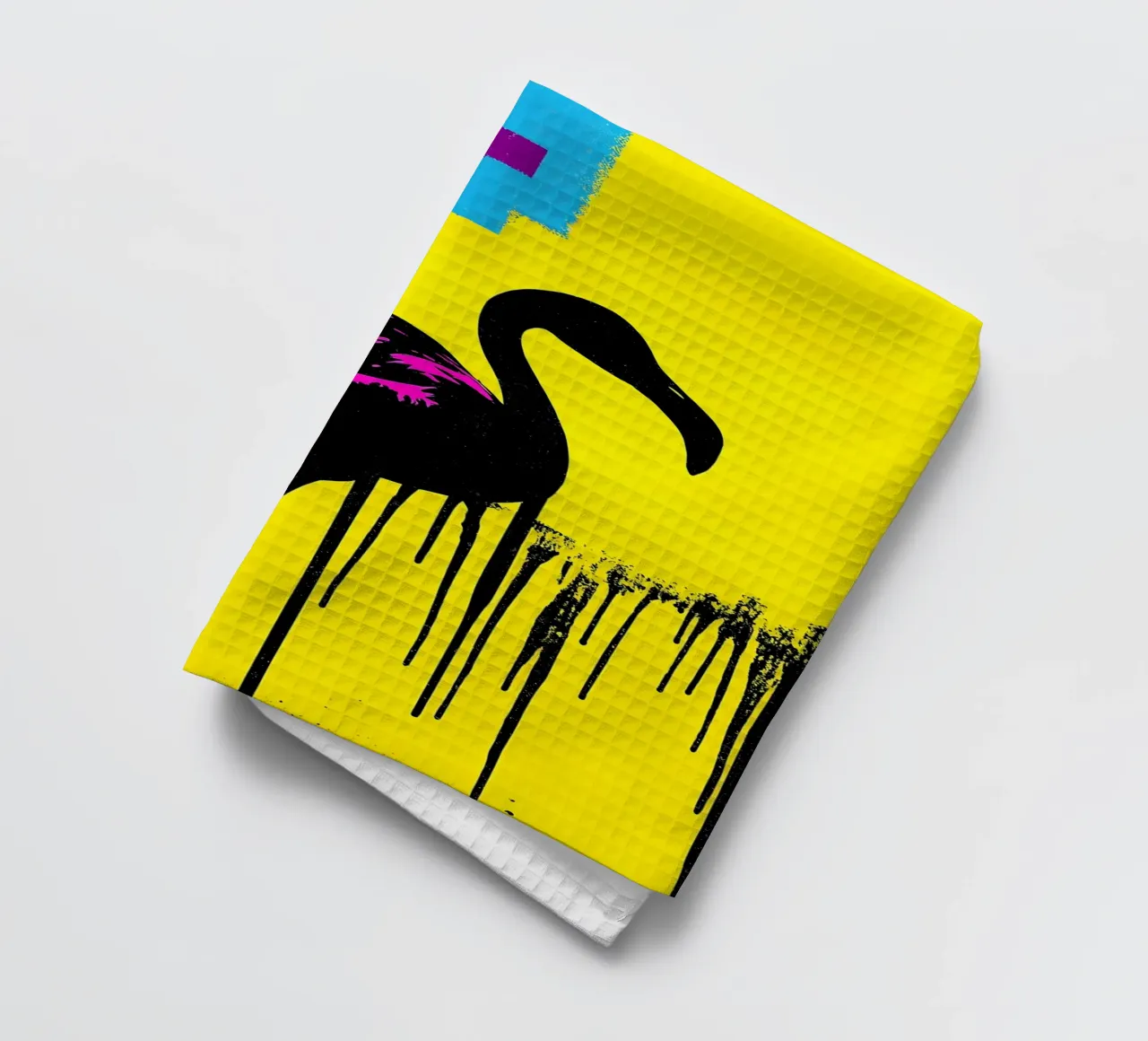 Flamingo Dripping - Pop Art torchon de ColorCrash Gallery
