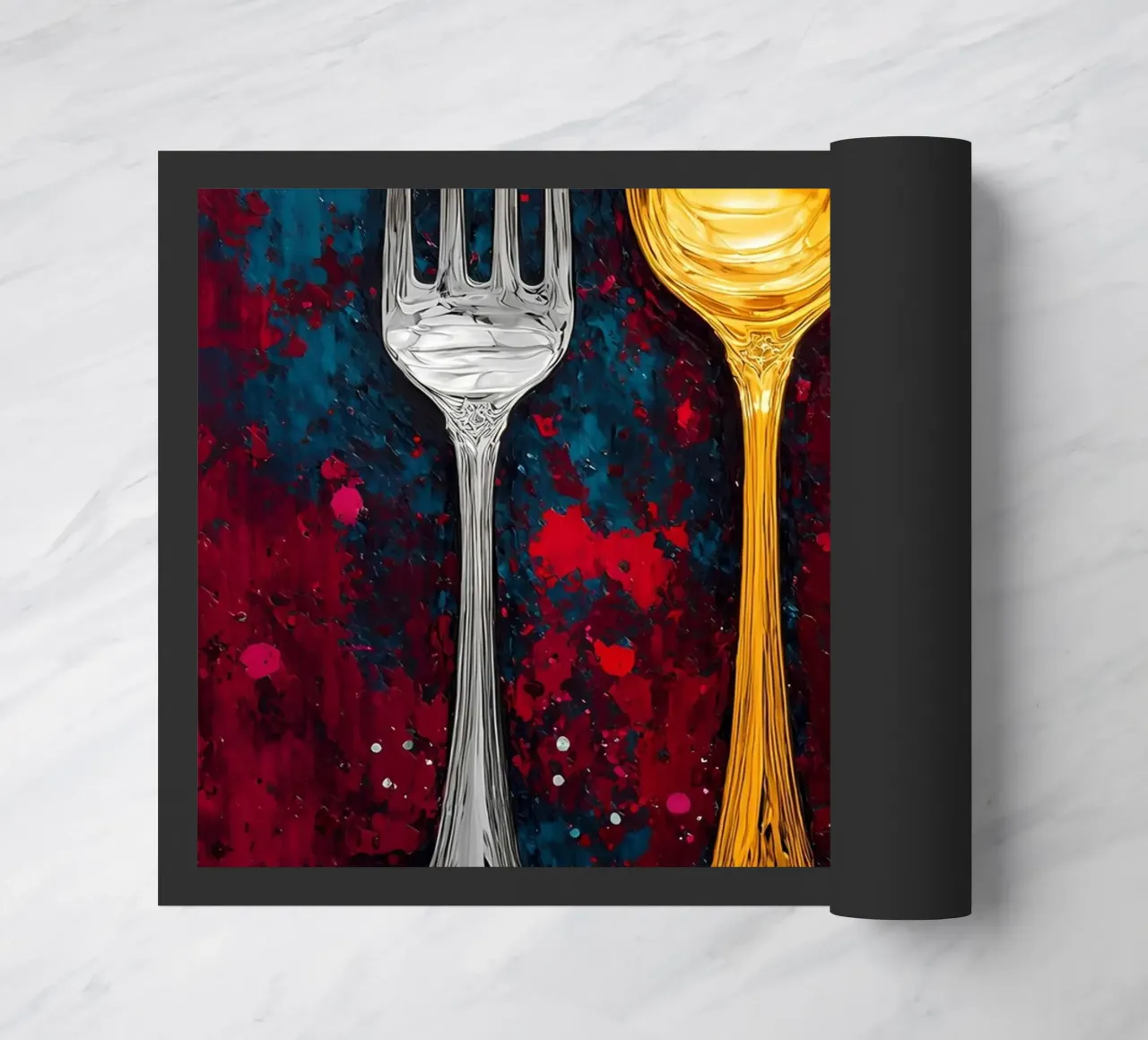 Forchetta e cucchiaio - Pop Art zerbino da ColorCrash Gallery